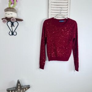 ALICE AND OLIVIA SEQUENCE SWEATER TOP RED